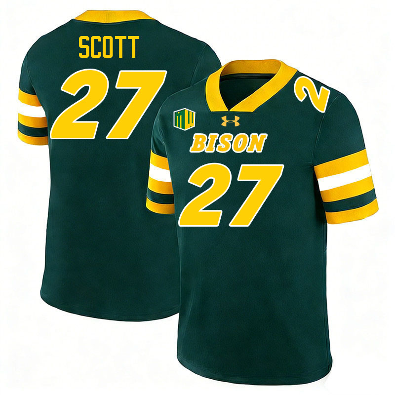 North Dakota State Bison #27 DJ Scott College Football Jerseys,Uniforms-Green